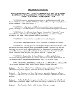 Resolution No. R081417c Resolution Accepting Transfer of Perpetual and Termporary Easements and Transferring Interest, As Necess