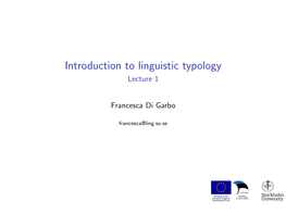 Introduction to Typology