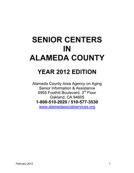 Senior Centers in Alameda County