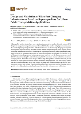 Design and Validation of Ultra-Fast Charging Infrastructures Based on Supercapacitors for Urban Public Transportation Applications