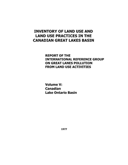 Inventory of Land Use and Land Use Practices in the Canadian Great Lakes Basin