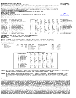 Race 10 STAKES Longines Breeders' Cup Turf Grade 1 - Thoroughbred for THREE-YEAR-OLDS and UPWARD