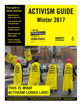 ACTIVISM GUIDE Defend Women’S Rights on March 8 Show Solidarity with Winter 2017 Water Defenders