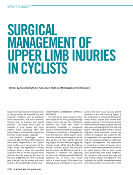 Sports Surgery Surgical Management of Upper Limb Injuries in Cyclists