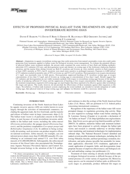 Effects of Proposed Physical Ballast Tank Treatments on Aquatic Invertebrate Resting Eggs