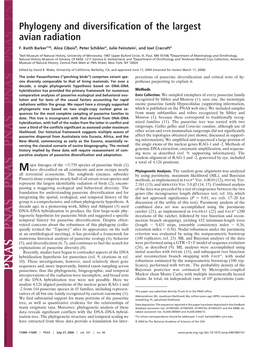 Phylogeny and Diversification of the Largest Avian Radiation