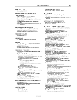 2015 Bill Index I-1 Aaron's Law Abandoned Or Unclaimed