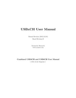 Usbxch User Manual