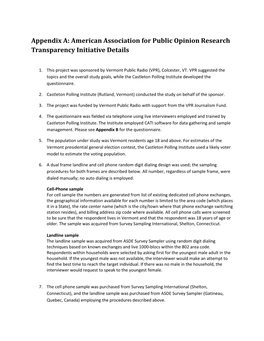 Appendix A: American Association for Public Opinion Research Transparency Initiative Details