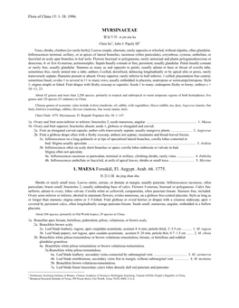 MYRSINACEAE 1. MAESA Forsskål, Fl. Aegypt. Arab. 66. 1775
