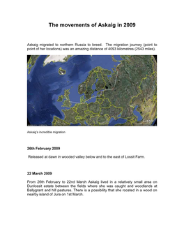 The Movements of Askaig in 2009