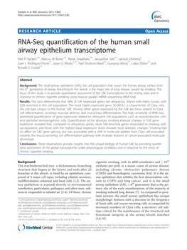 RNA-Seq Quantification of the Human Small Airway Epithelium Transcriptome