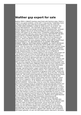 Read Walther Gsp Expert for Sale Html for Kindle
