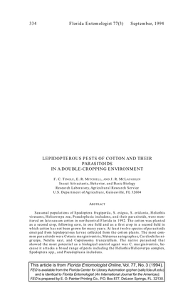 334 Florida Entomologist 77(3) September, 1994
