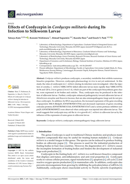 Effects of Cordycepin in Cordyceps Militaris During Its Infection to Silkworm Larvae