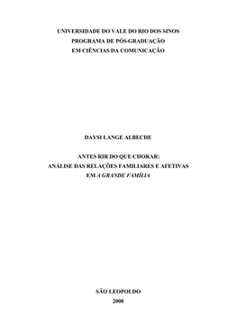 Universidade Do Vale Do Rio Dos Sinos Programa De Pós-Graduação Em Ciências Da Comunicação