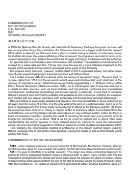 A Chronology of British Secularism G