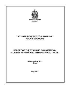 A Contribution to the Foreign Policy Dialogue Report Of