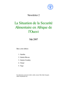 La Situation De La Securité Alimentaire En Afrique De L'ouest