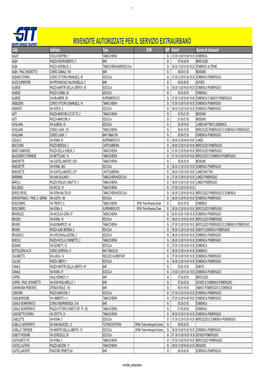 Rivendite Autorizzate Per Il Servizio Extraurbano