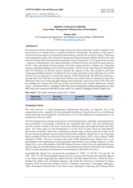 ASTONJADRO: Jurnal Rekayasa Sipil 1