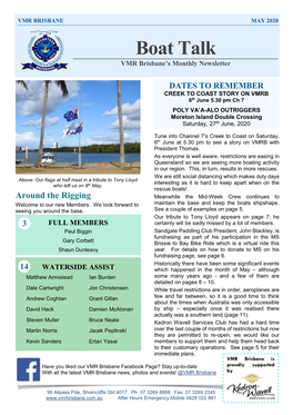 Boat Talk VMR Brisbane’S Monthly Newsletter