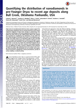 Quantifying the Distribution of Nanodiamonds in Pre-Younger Dryas to Recent Age Deposits Along Bull Creek, Oklahoma Panhandle, USA