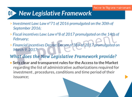 New Legislative Framework