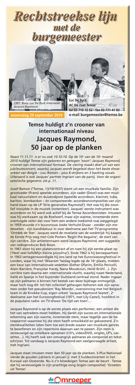 Jacques Raymond, 50 Jaar Op De Planken
