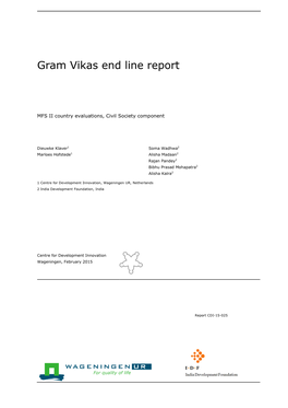 Gram Vikas End Line Report