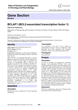 Gene Section Review