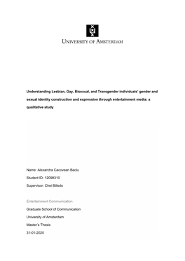 Understanding Lesbian, Gay, Bisexual, and Transgender Individuals' Gender and Sexual Identity Construction and Expression Thro