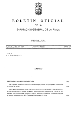 Boletín Oficial De La Diputación General De La Rioja