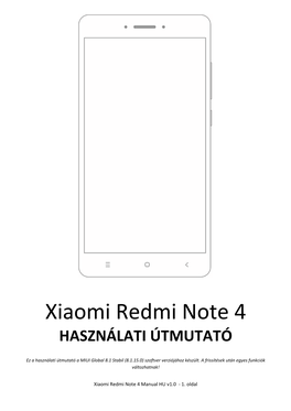 Xiaomi Redmi Note 4 HASZNÁLATI ÚTMUTATÓ