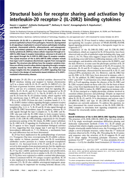 Structural Basis for Receptor Sharing and Activation by Interleukin-20 Receptor-2 (IL-20R2) Binding Cytokines