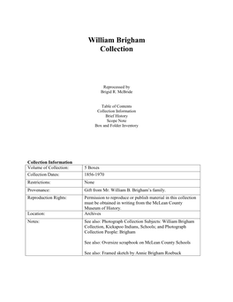 William Brigham Collection