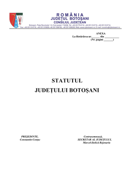 Statutul Judeţului Botoşani