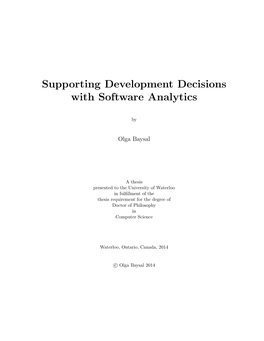 Olga Baysal's Phd Dissertation