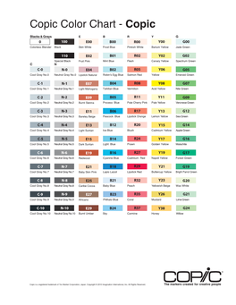 Copic Color Chart - Copic