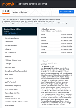 153 Bus Time Schedule & Line Route