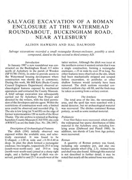 Salvage Excavation of a Roman Enclosure at the Watermead Roundabout, Buckingham Road, Near Aylesbury