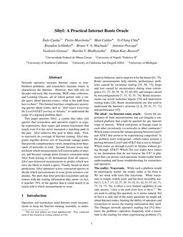 Sibyl: a Practical Internet Route Oracle