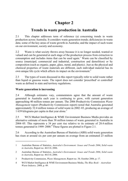 Report: Inquiry Into the Management of Australia's Waste Streams