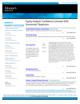 Equity Analysts' Confidence Contrasts with Economists' Skepticism