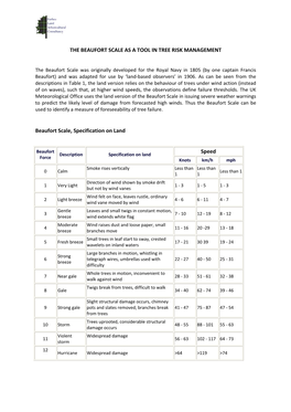 The Beaufort Scale in Arboriculture