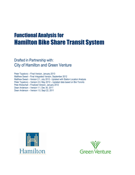 Functional Analysis for Hamilton Bike Share Transit System