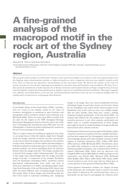 A Fine-Grained Analysis of the Macropod Motif in the Rock Art of the Sydney Region, Australia