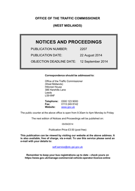 Notices and Proceedings