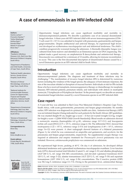 A Case of Emmonsiosis in an HIV-Infected Child