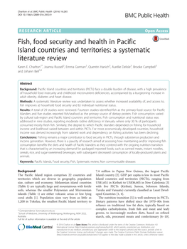 Fish, Food Security and Health in Pacific Island Countries and Territories: a Systematic Literature Review Karen E